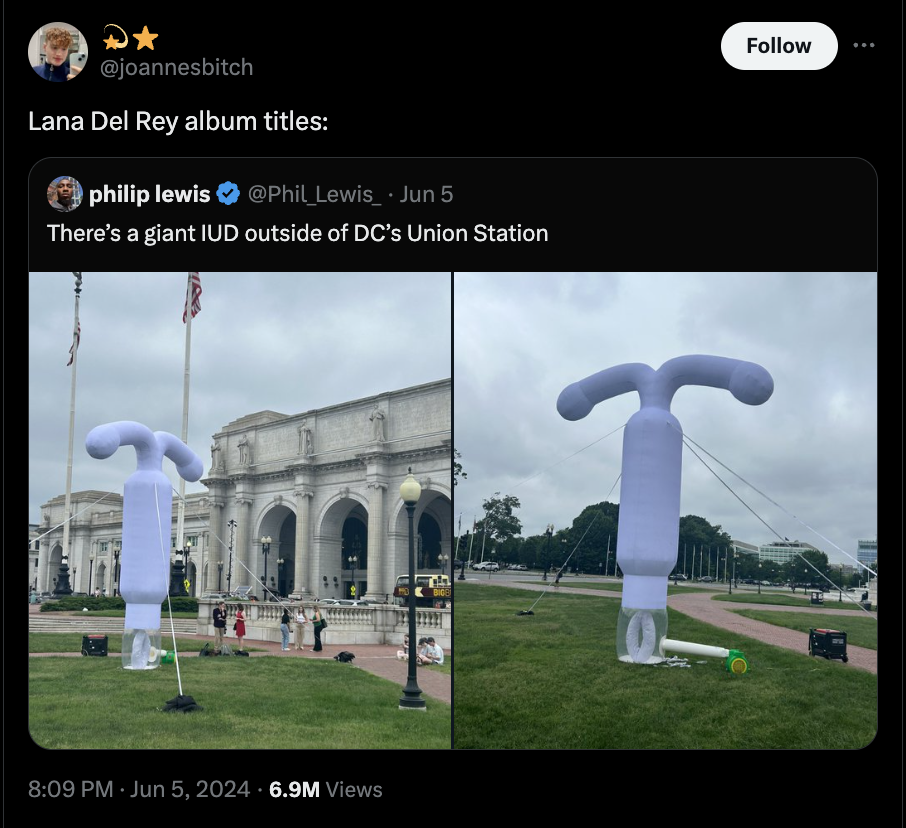News - Lana Del Rey album titles philip lewis Lewis_. Jun 5 There's a giant Iud outside of Dc's Union Station 6.9M Views